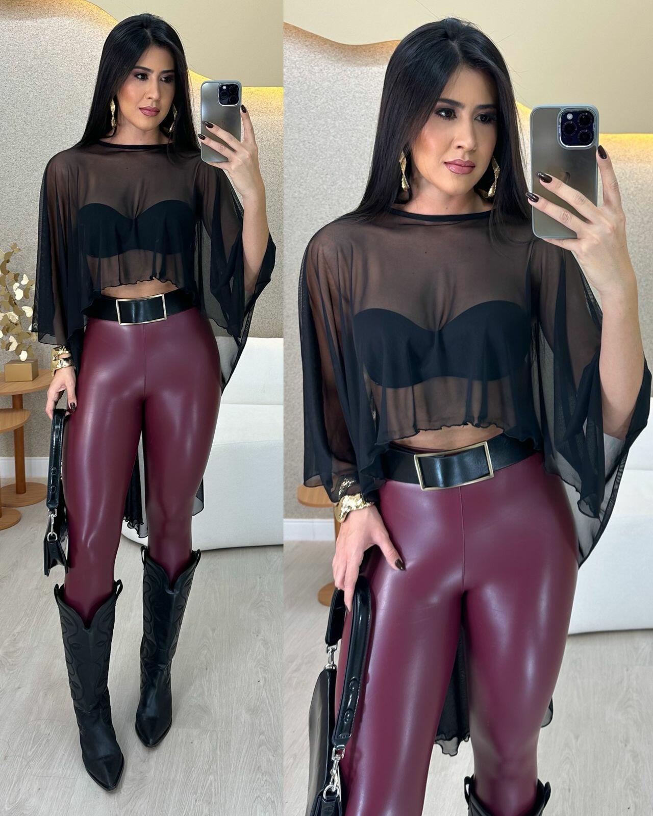 LEGGING PU - Marsala